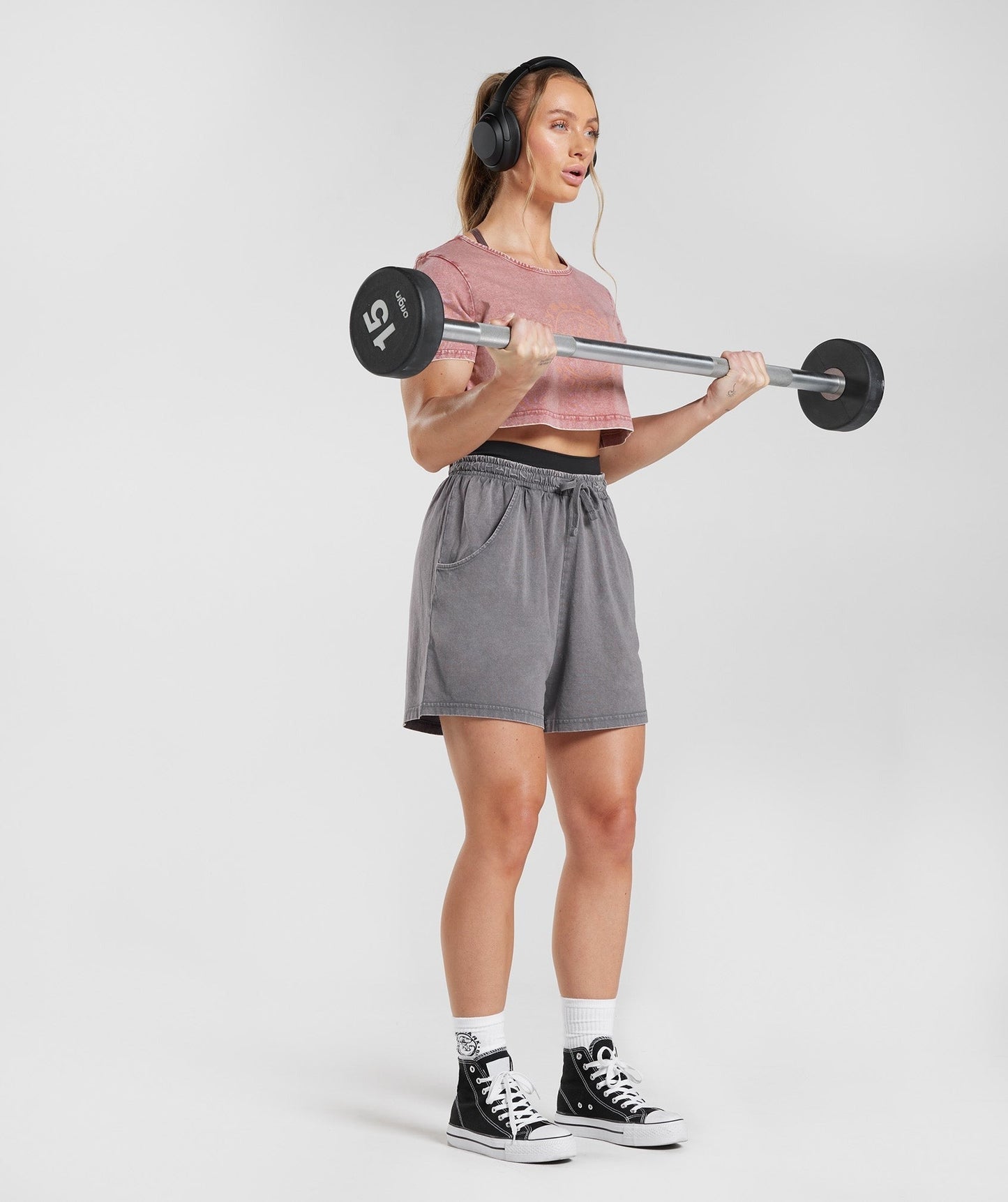 Gymshark Legacy Crop Top - Terracotta Pink/Acid Wash