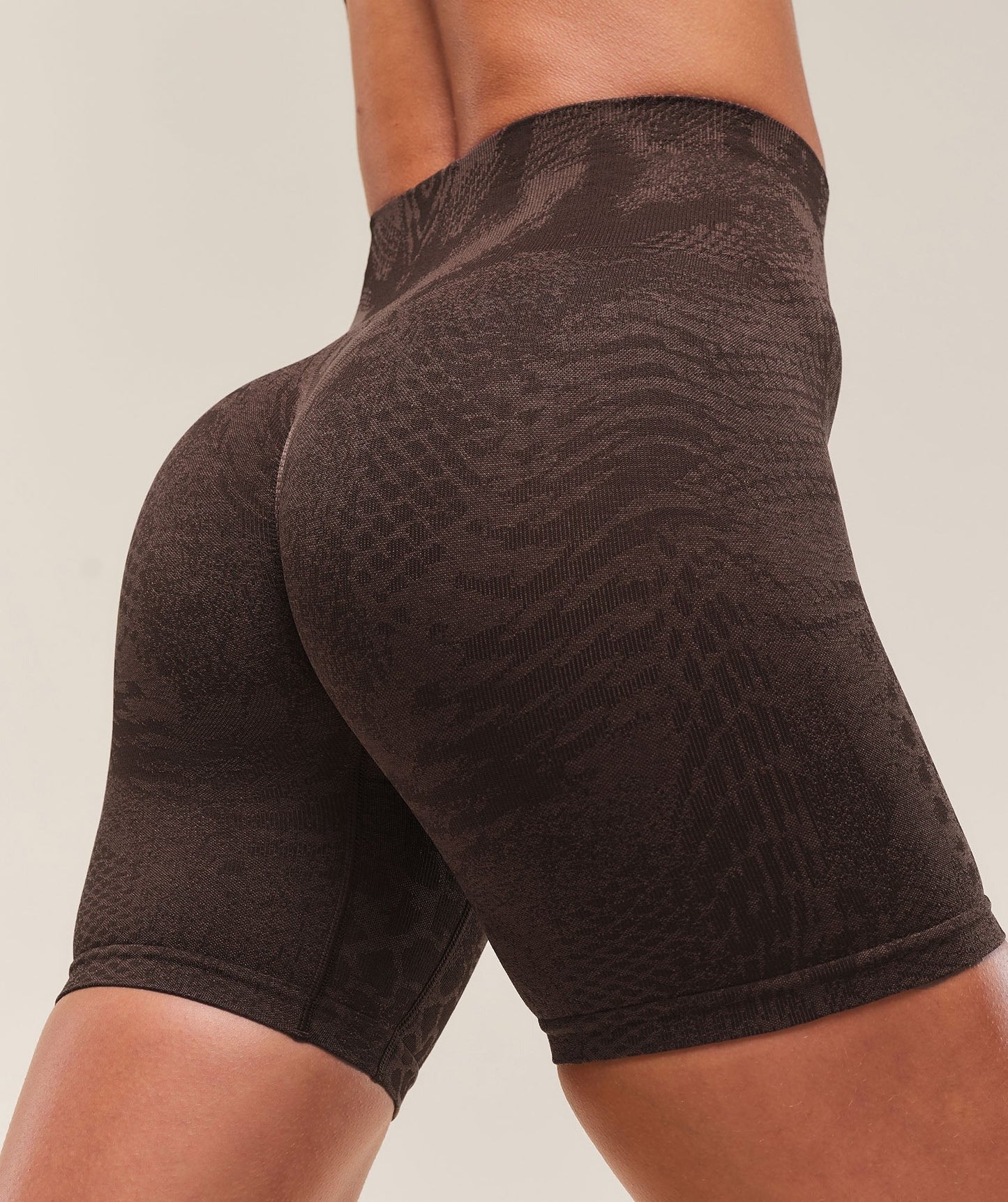 Gymshark Adapt Animal X Whitney Seamless Shorts - Soft Brown/Archive Brown