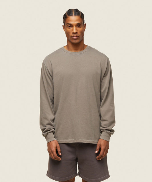 Gymshark everywear Relaxed Long Sleeve Tee - Linen Brown