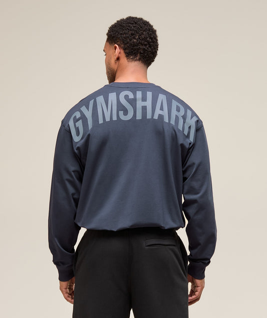 Gymshark Power Long Sleeve T-Shirt - Heavy Blue