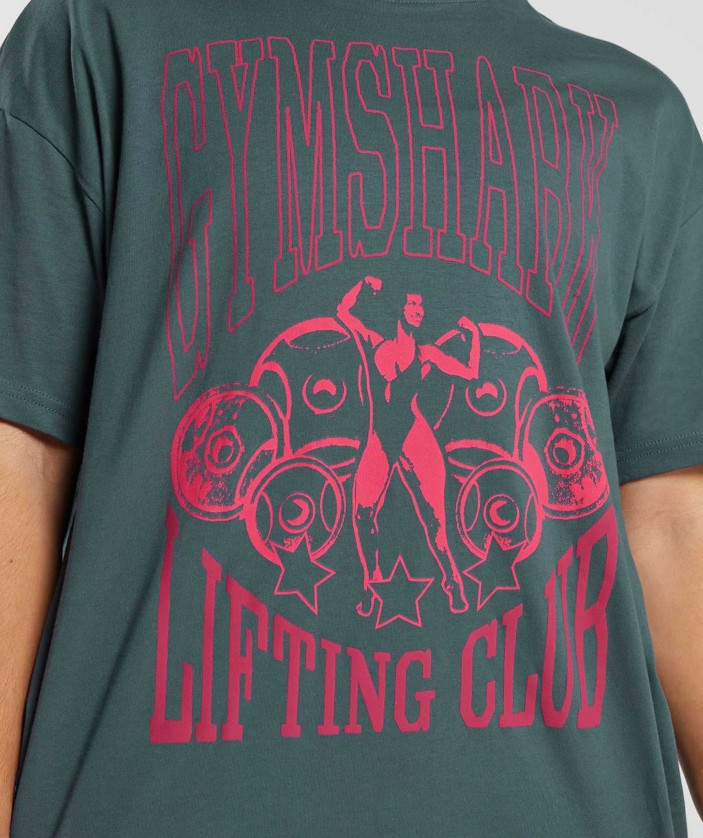 Gymshark Lifting Graphic Oversized T-Shirt - Smokey Teal