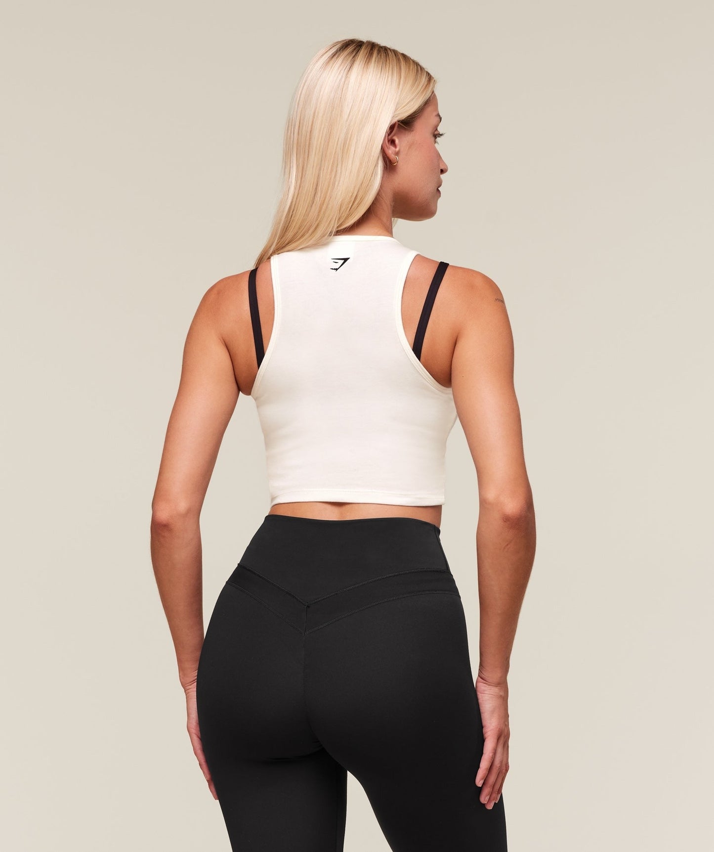 Gymshark We Do Gym Graphic Cropped Tank - Soft White