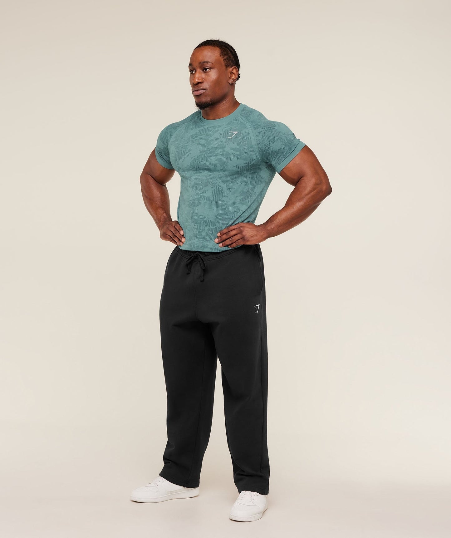Gymshark Geo Seamless T-Shirt - Storm Blue / Stealth Blue