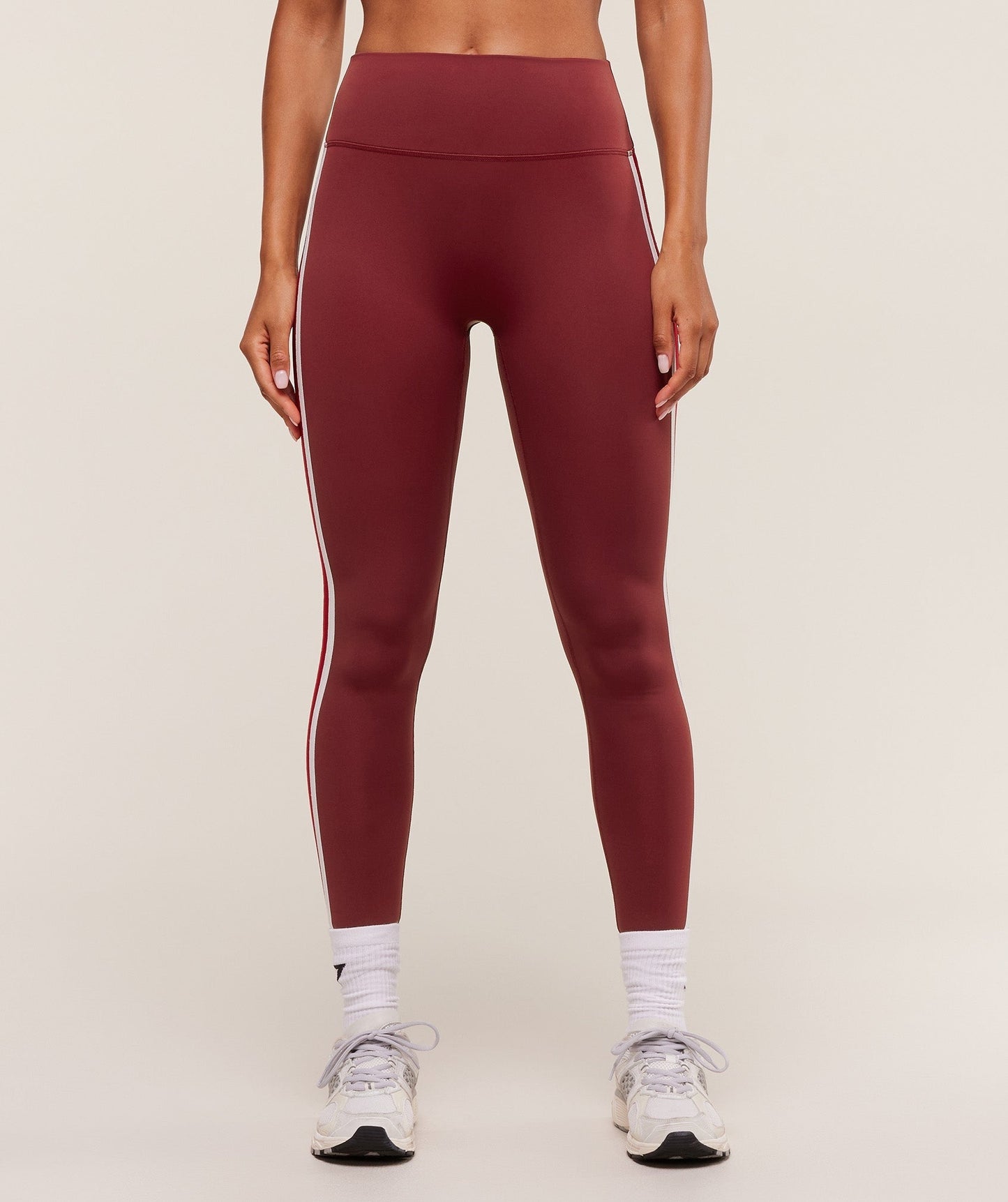 Gymshark Piping Leggings - Sets Red/Carmine Red/Soft White