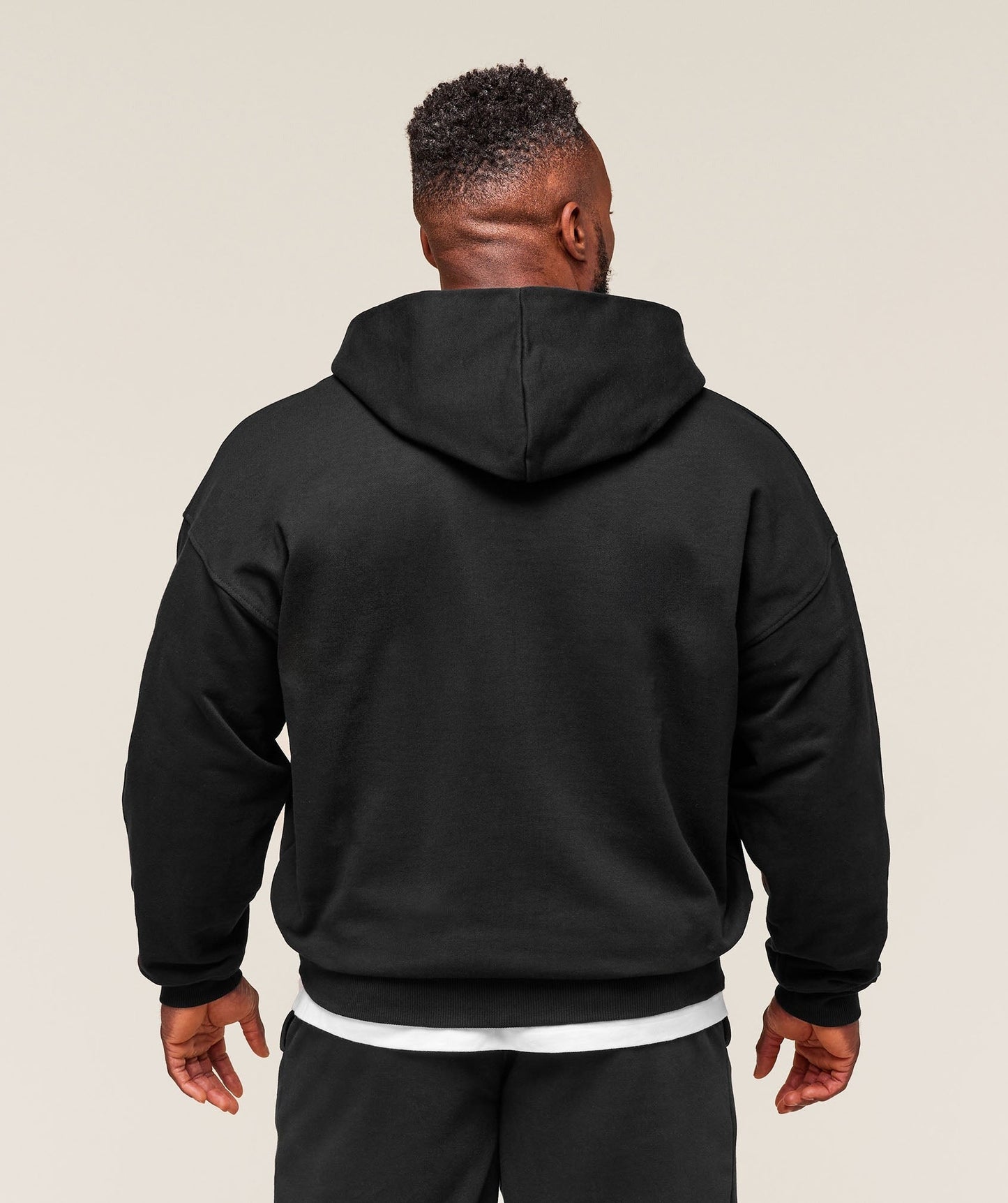 Gymshark Collegiate Script Zip Up Hoodie - Black/White