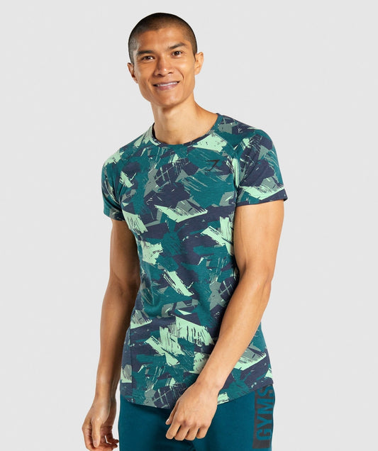 Gymshark Bold T-Shirt - Green Print