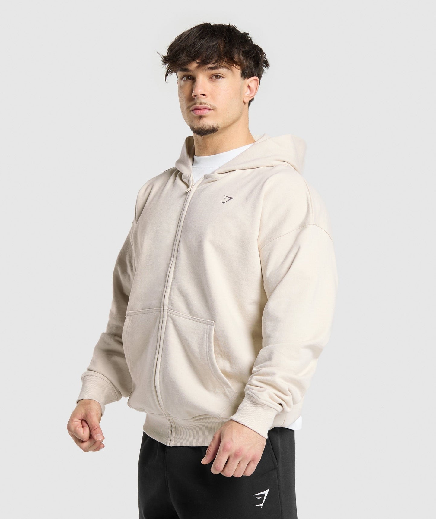 Gymshark Atlas Zip Up Hoodie - Oat White