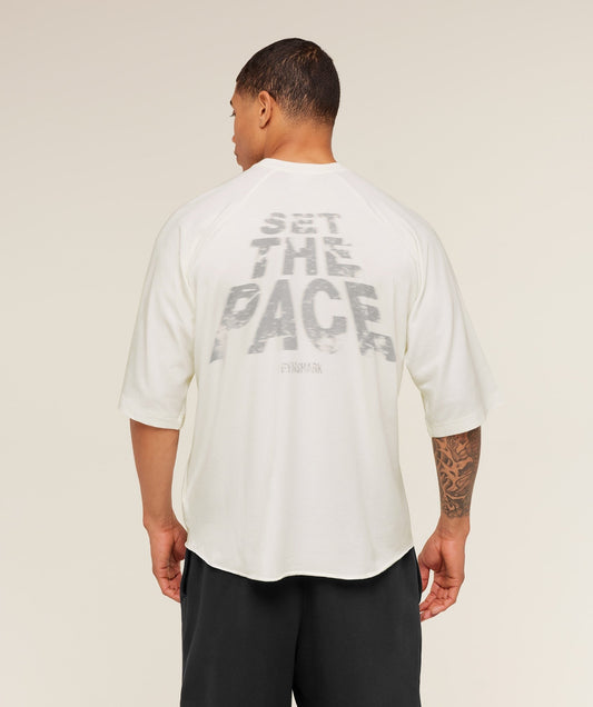 Gymshark Set The Pace Boxy T-Shirt - GS Soft White
