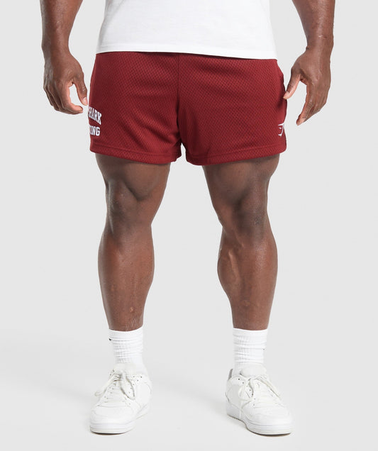 Gymshark Lifting Mesh 5" Shorts - Sets Red