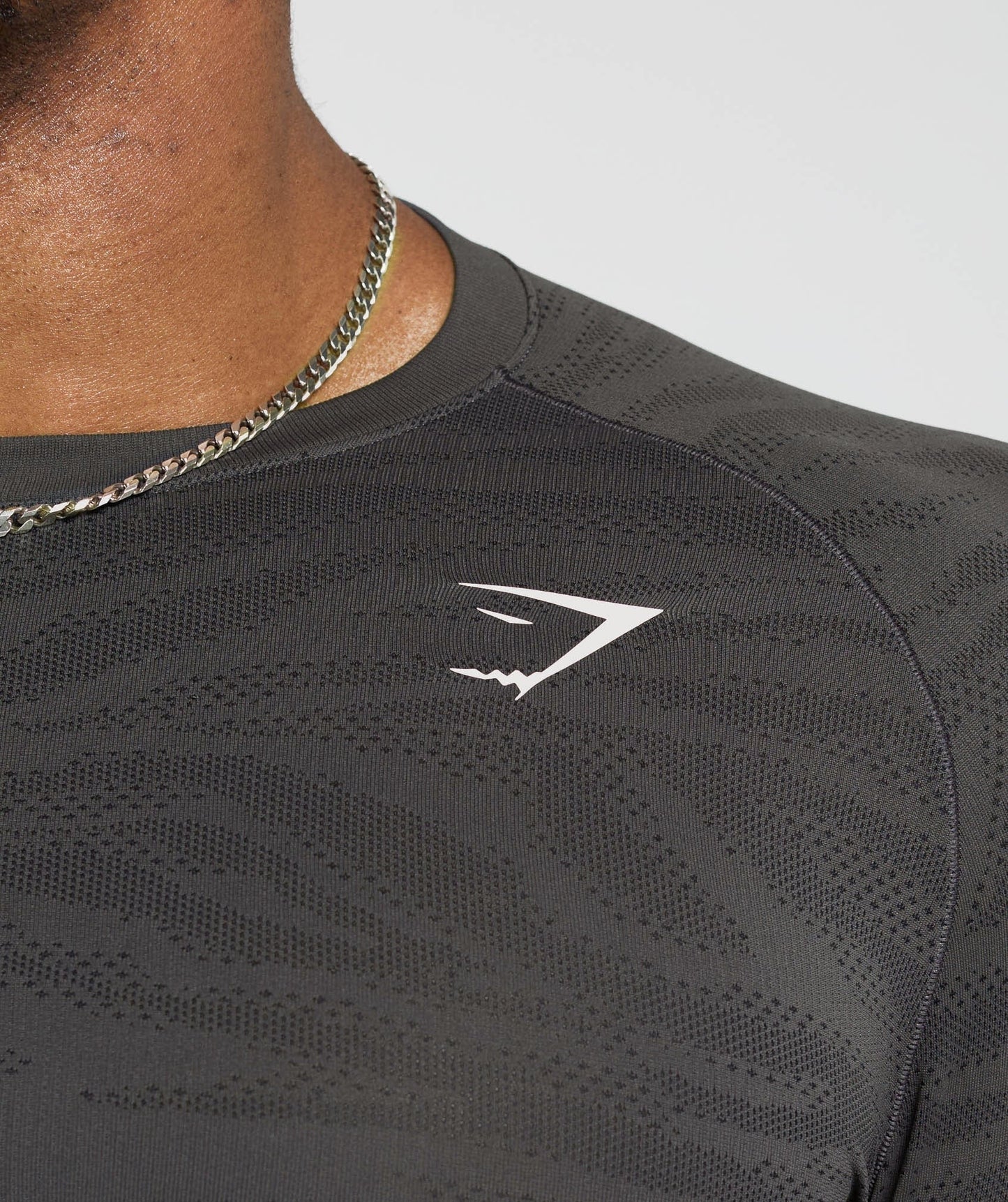Gymshark Geo Animal Seamless Long Sleeve T-Shirt - Onyx Grey/Black