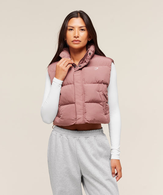 Gymshark Puffer Vest - Brick Brown