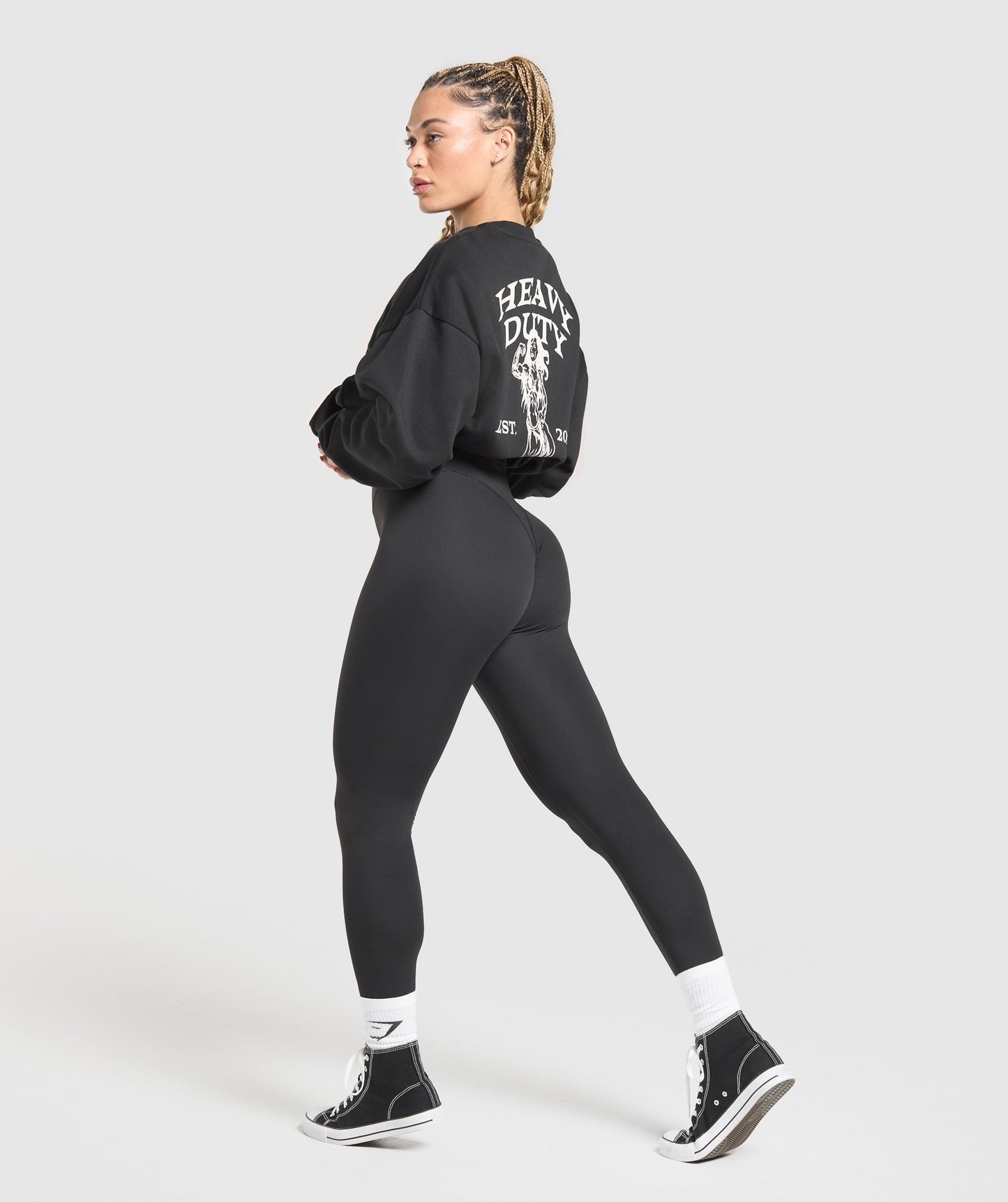 Gymshark Heavy Duty Graphic Oversized Pullover - Black