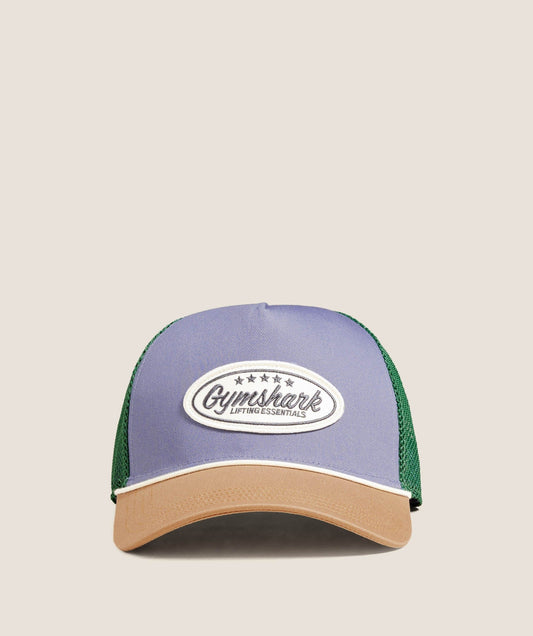 Gymshark Trucker Cap - Worn Blue/Antique Gold/Lift Green