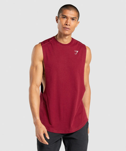 Gymshark Bold Drop Arm Tank - Burgundy