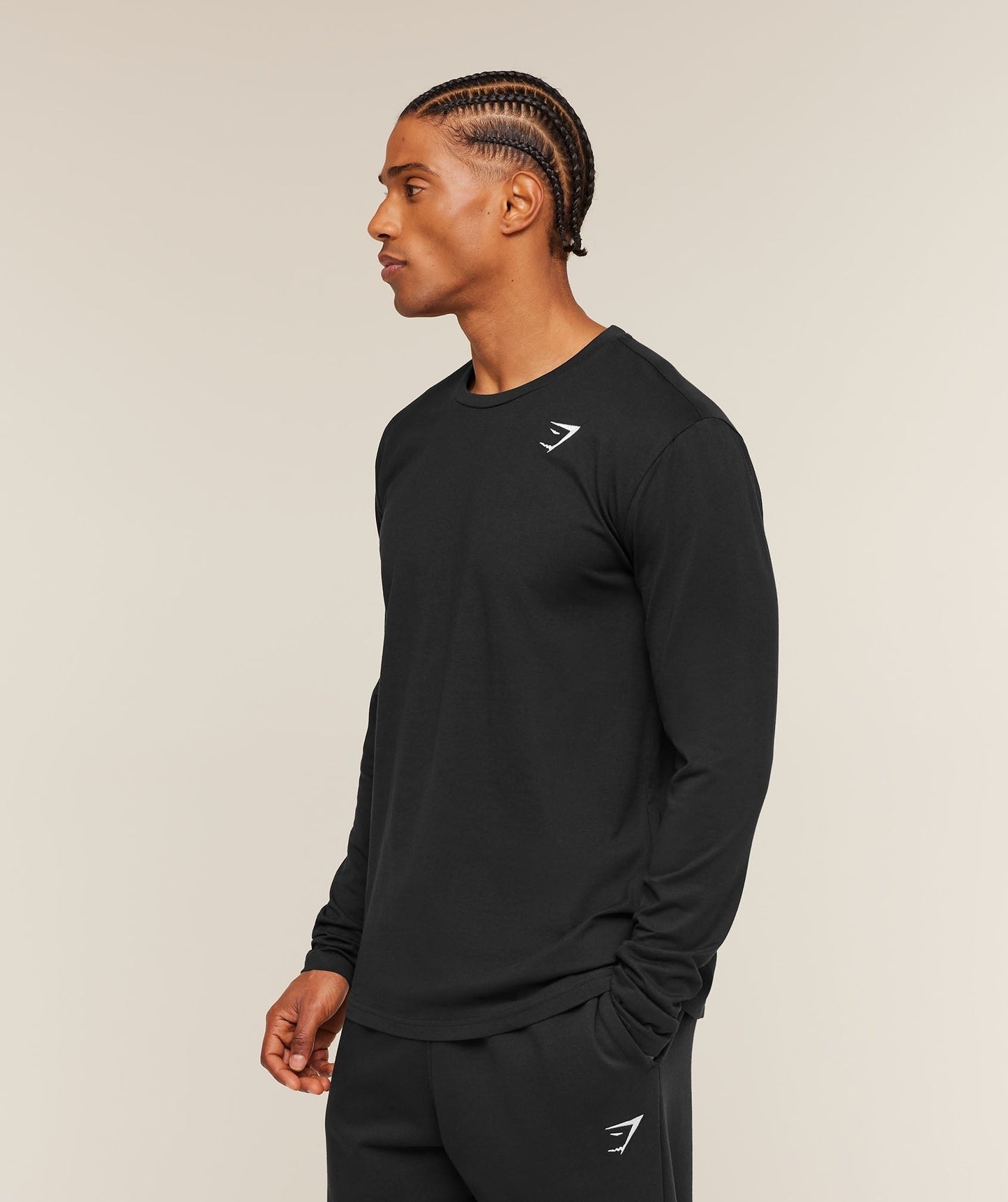Gymshark Crest Long Sleeve T-Shirt - Black