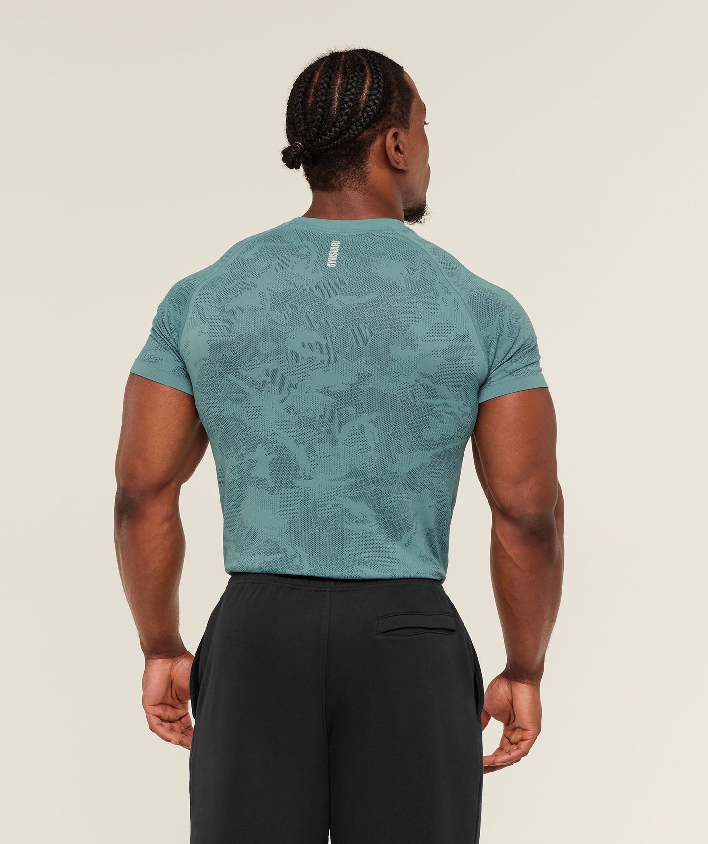 Gymshark Geo Seamless T-Shirt - Storm Blue / Stealth Blue