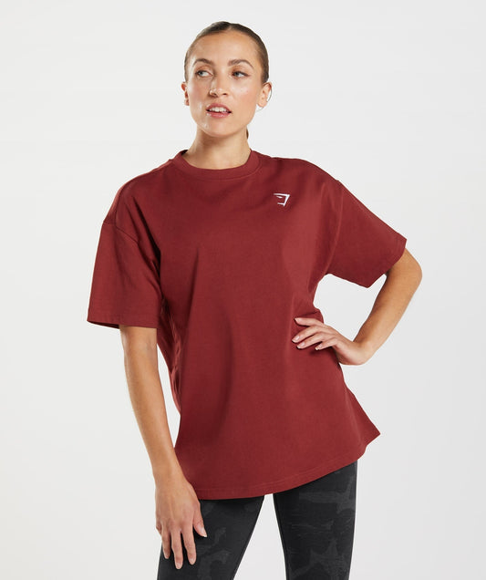 Gymshark Training Oversized T-Shirt - Rosewood Red