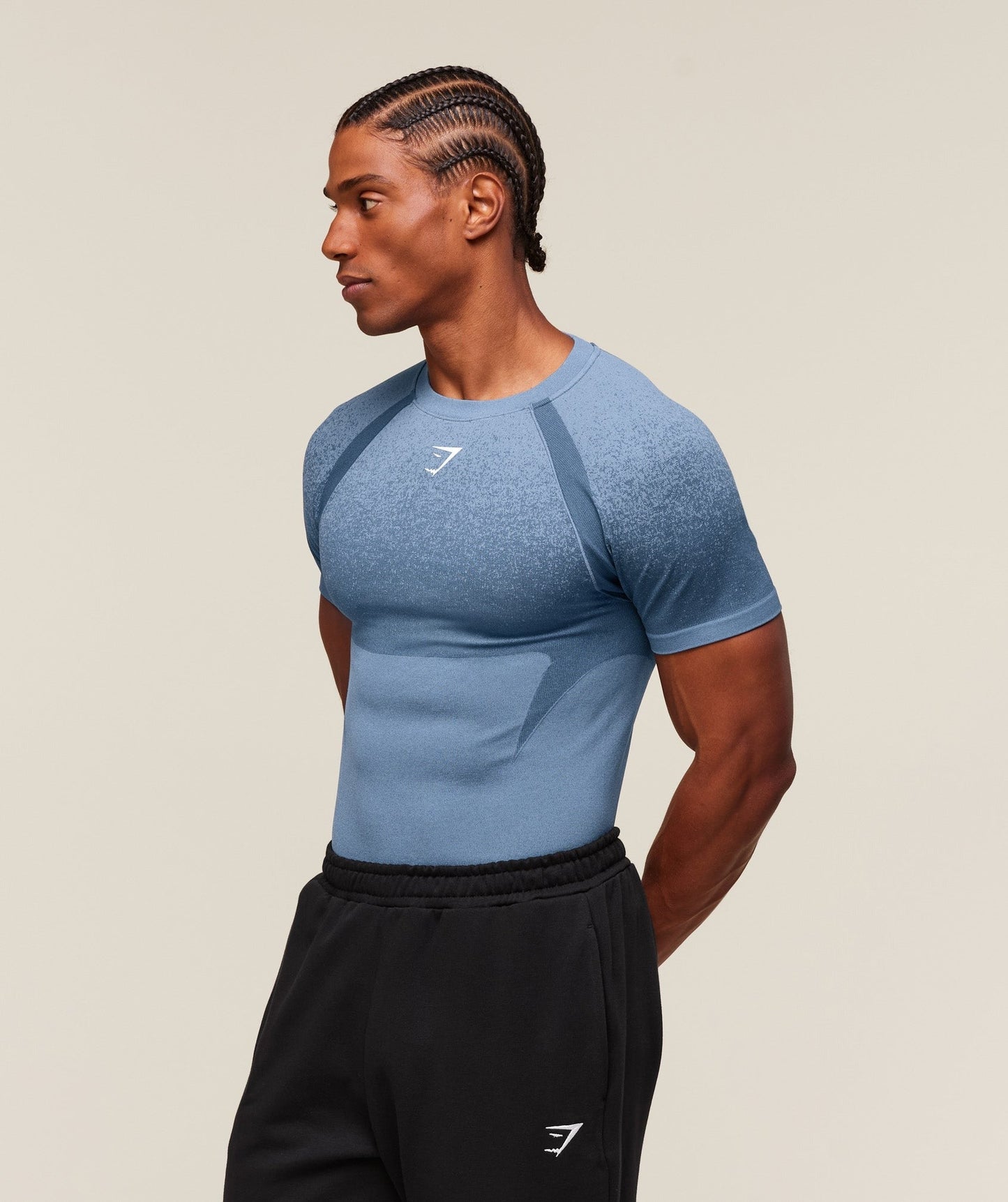 Gymshark Shadow Seamless T Shirt - Faded Blue