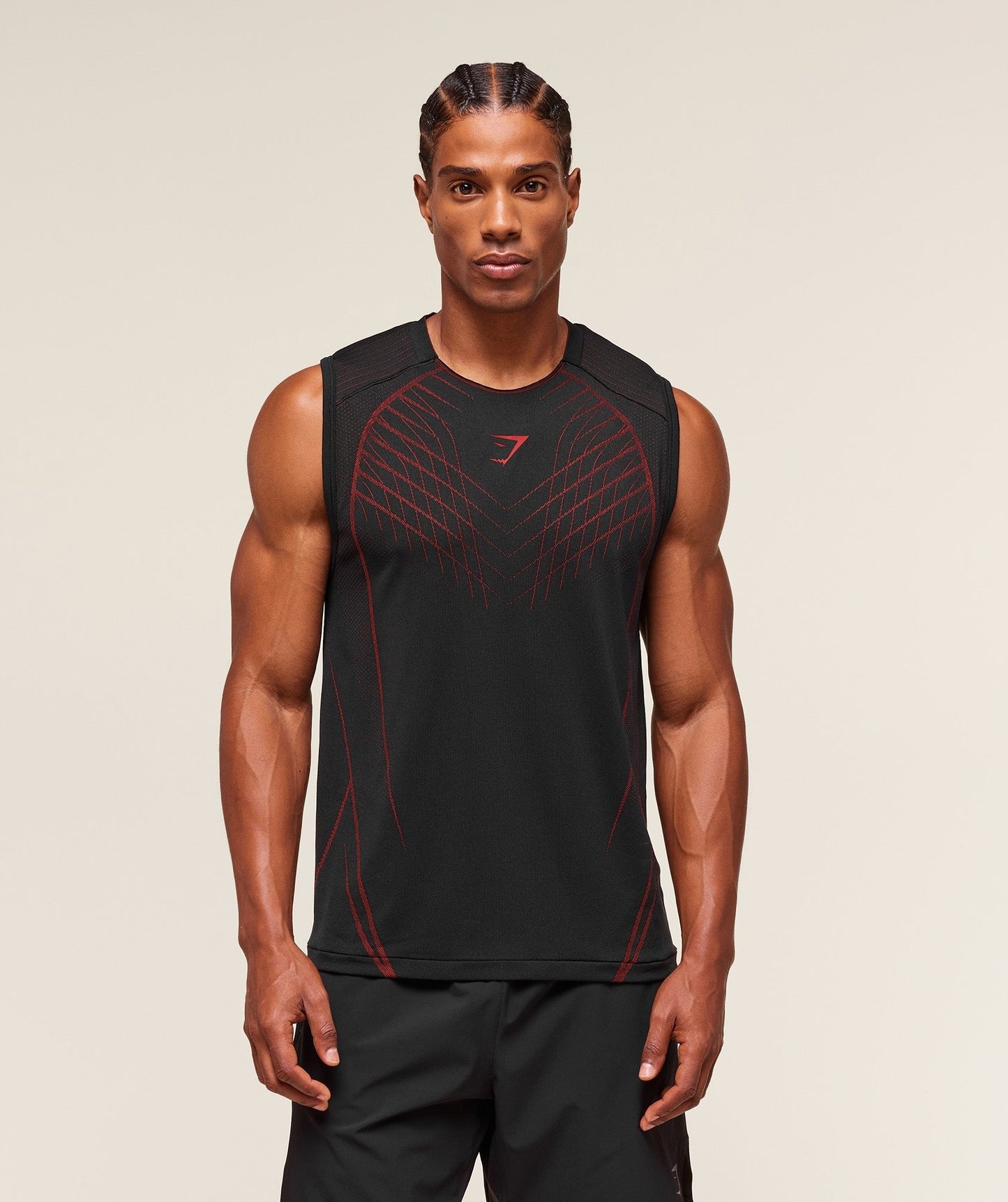 Gymshark Apex Seamless Tank - Black/Carmine Red