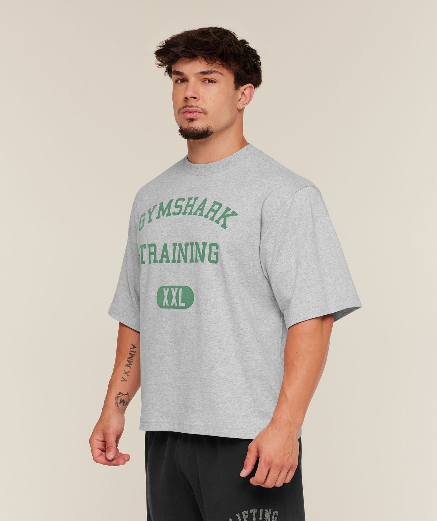 Gymshark Training Graphic T-Shirt - Light Grey Core Marl
