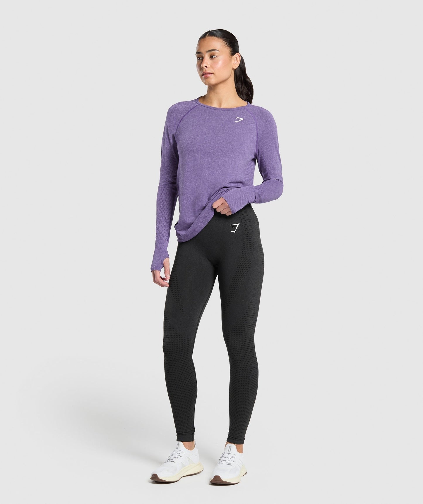 Gymshark Vital Seamless Light Long Sleeve Top - Functional Purple/Marl