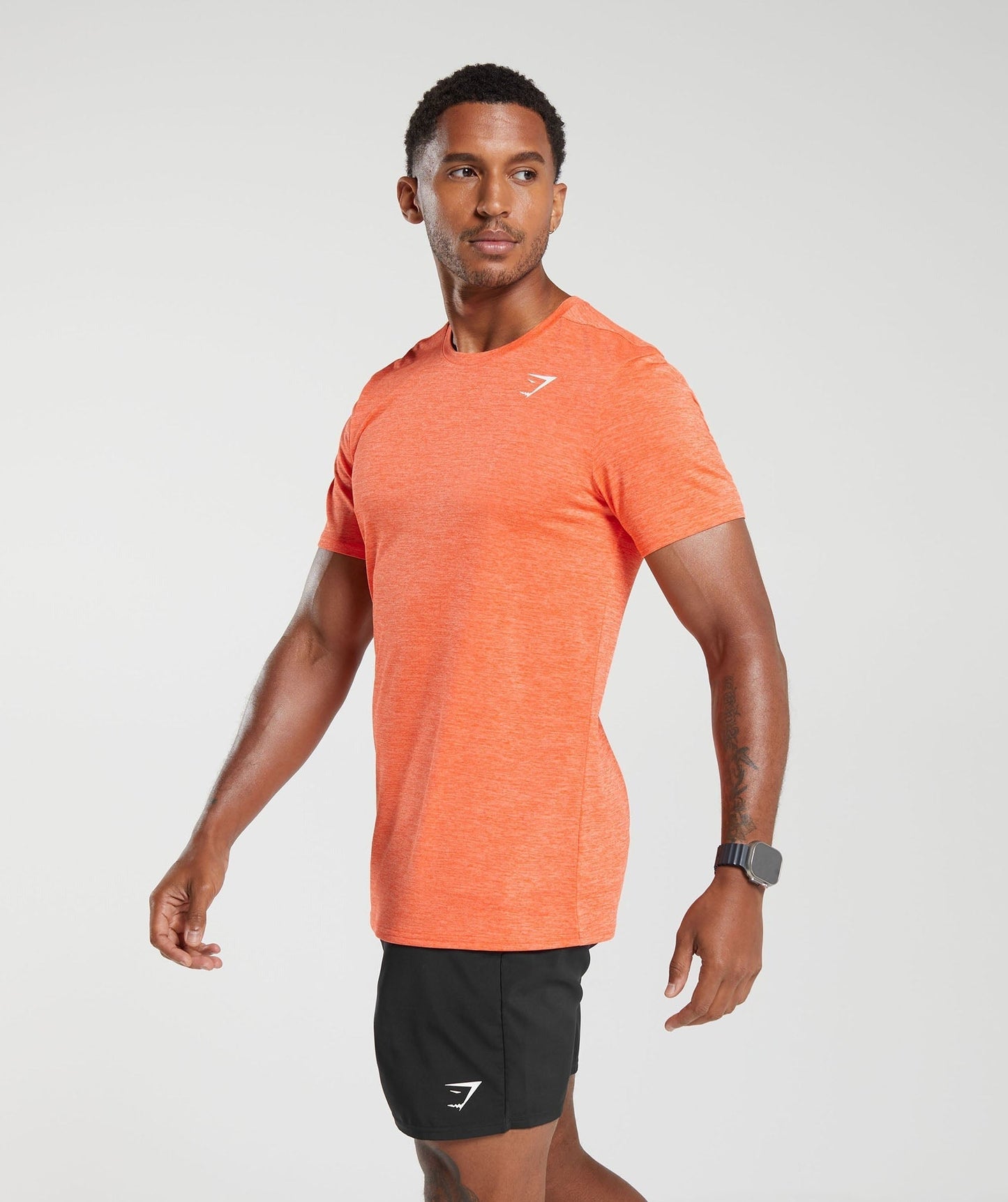 Gymshark Arrival Marl T-Shirt - Ignite Orange/Ombre Orange Marl