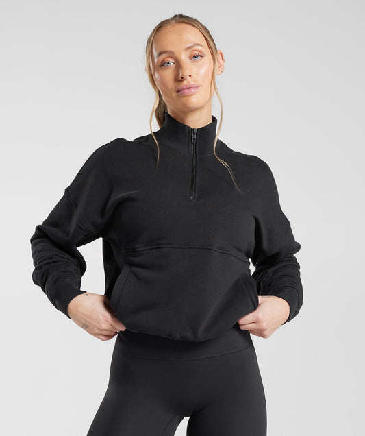 Gymshark Legacy 1/4 Zip Sweatshirt - Black