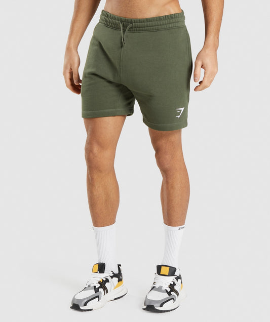 Gymshark Crest 7" Shorts - Core Olive