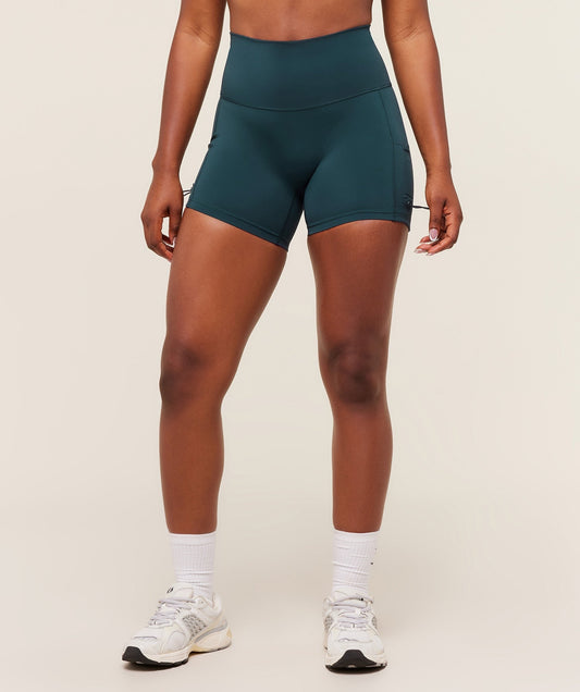 Gymshark Legacy Logo Tight Shorts - Deep Petrol Blue