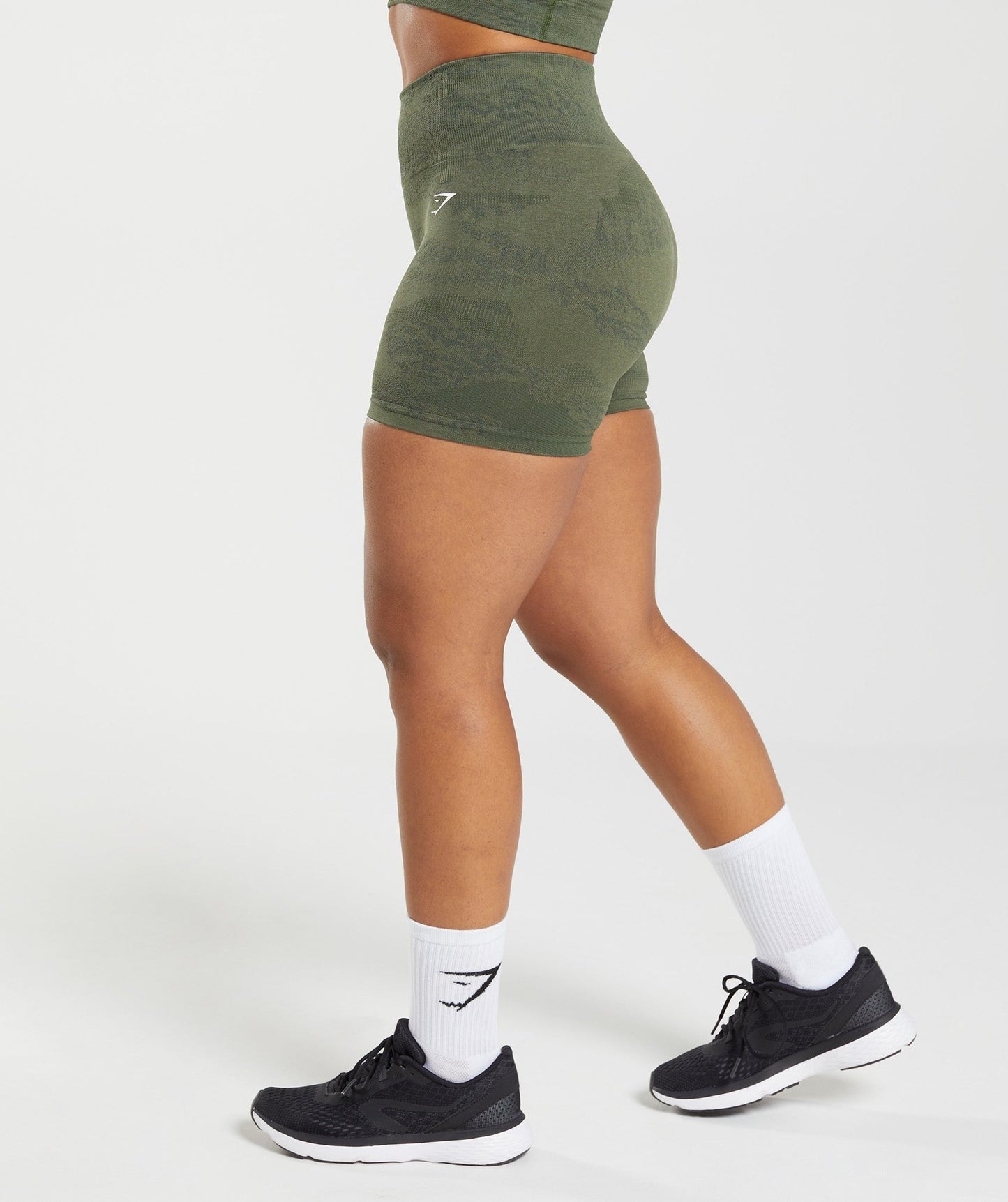 Gymshark Adapt Camo Seamless Shorts - Moss Olive/Core Olive