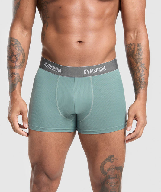 Gymshark Sports Tech Boxer 3PK - Black/Deep Orange/Celeste Blue