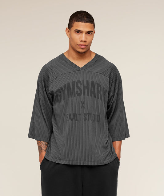 Gymshark x Saalt Studios Seamless Jersey - GS Asphalt Grey/GS Pitch Grey