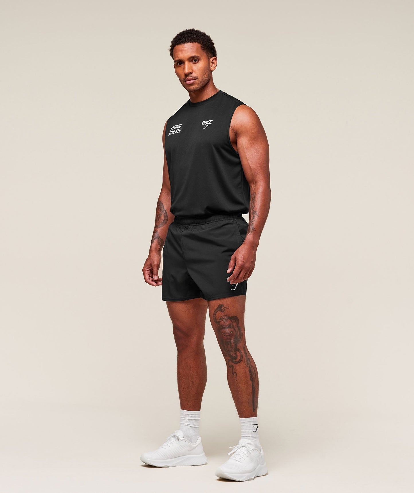 Gymshark Hybrid Athlete Cut Off Tank - Black