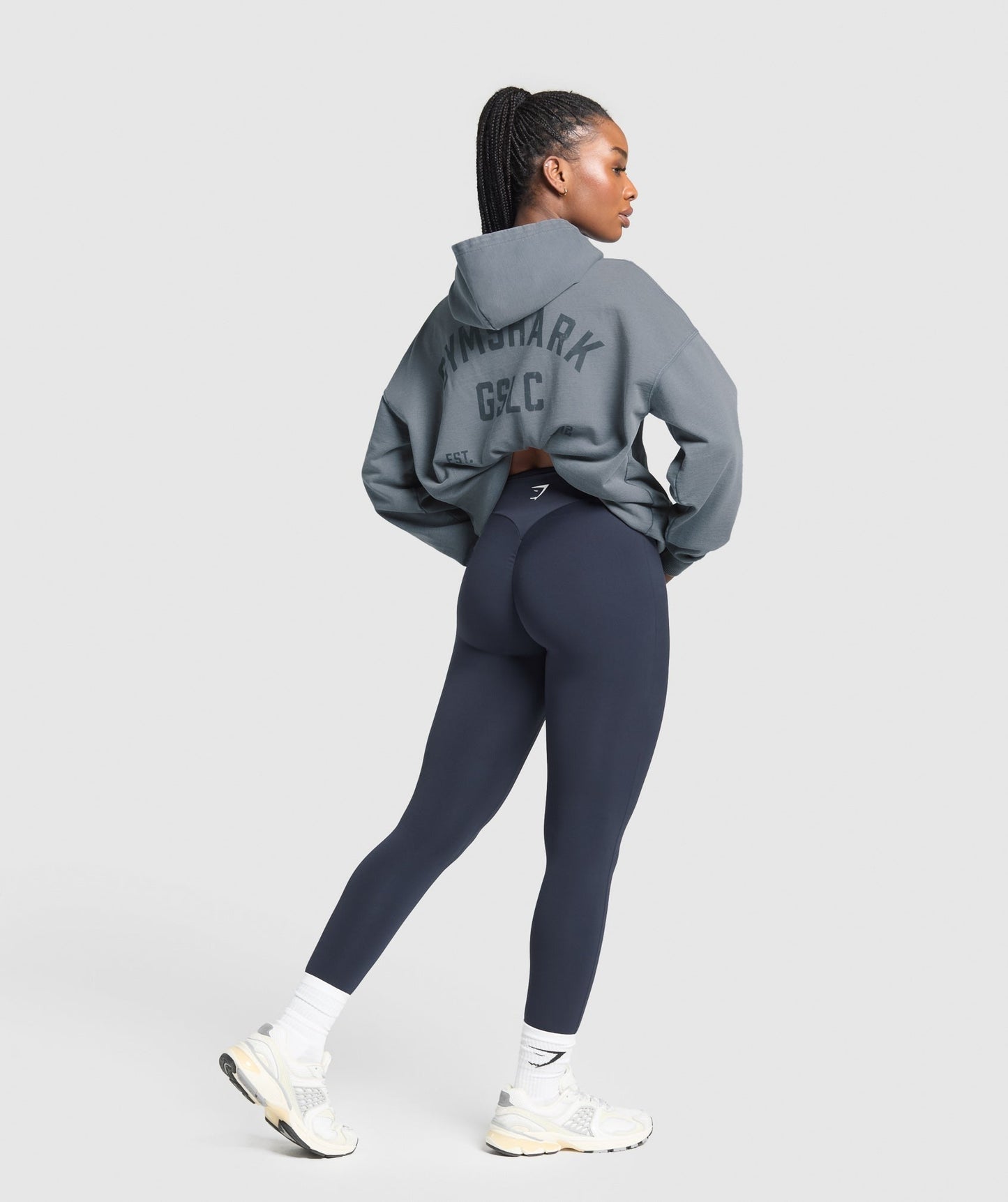 Gymshark GSLC Graphic Oversized Hoodie - Iron Blue