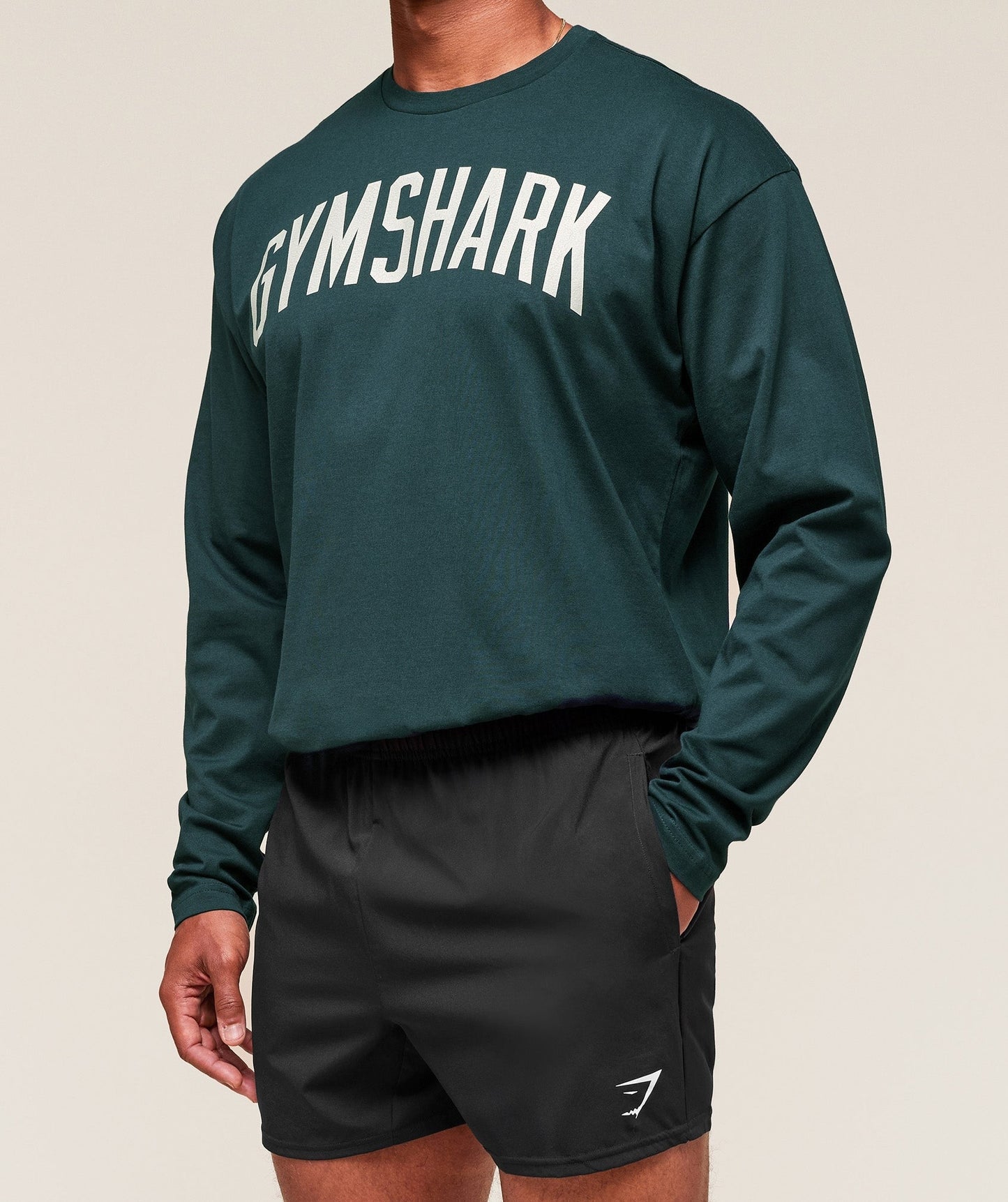 Gymshark Worn Graphic Long Sleeve T-Shirt - Deep Petrol Blue