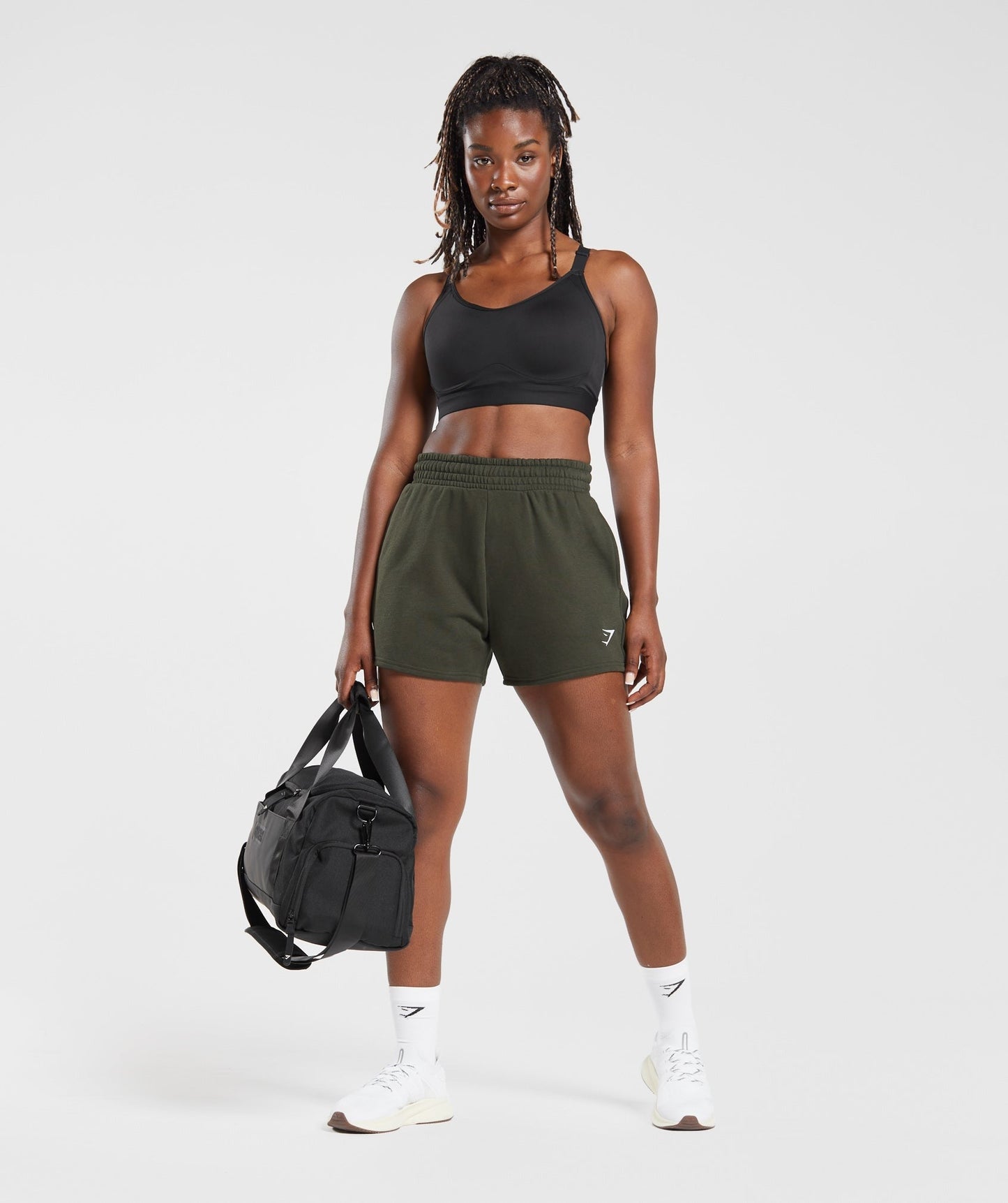 Gymshark Training Fleece Shorts - Deep Olive Green