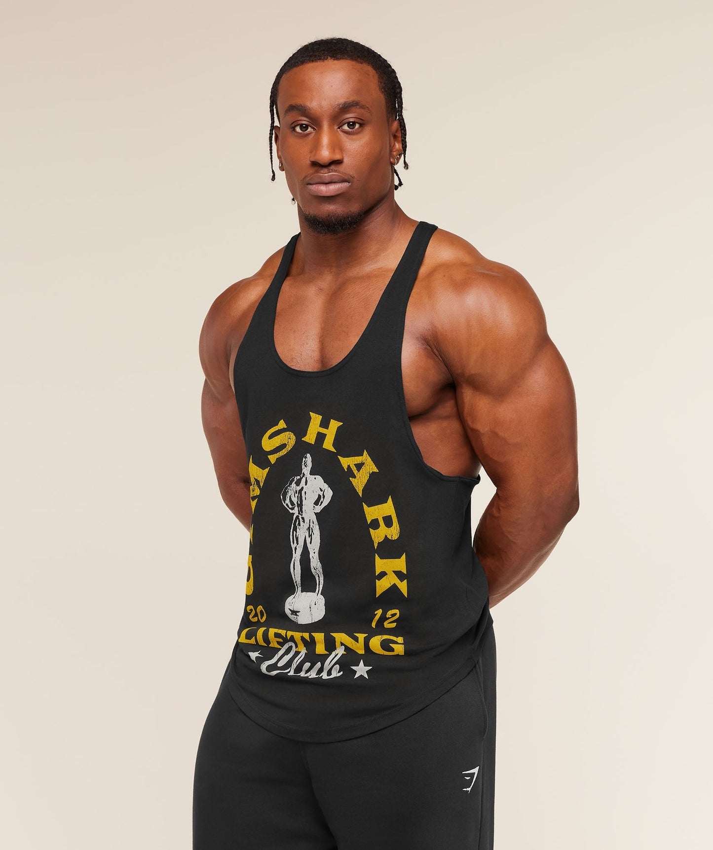 Gymshark Trophy Graphic Stringer - Black
