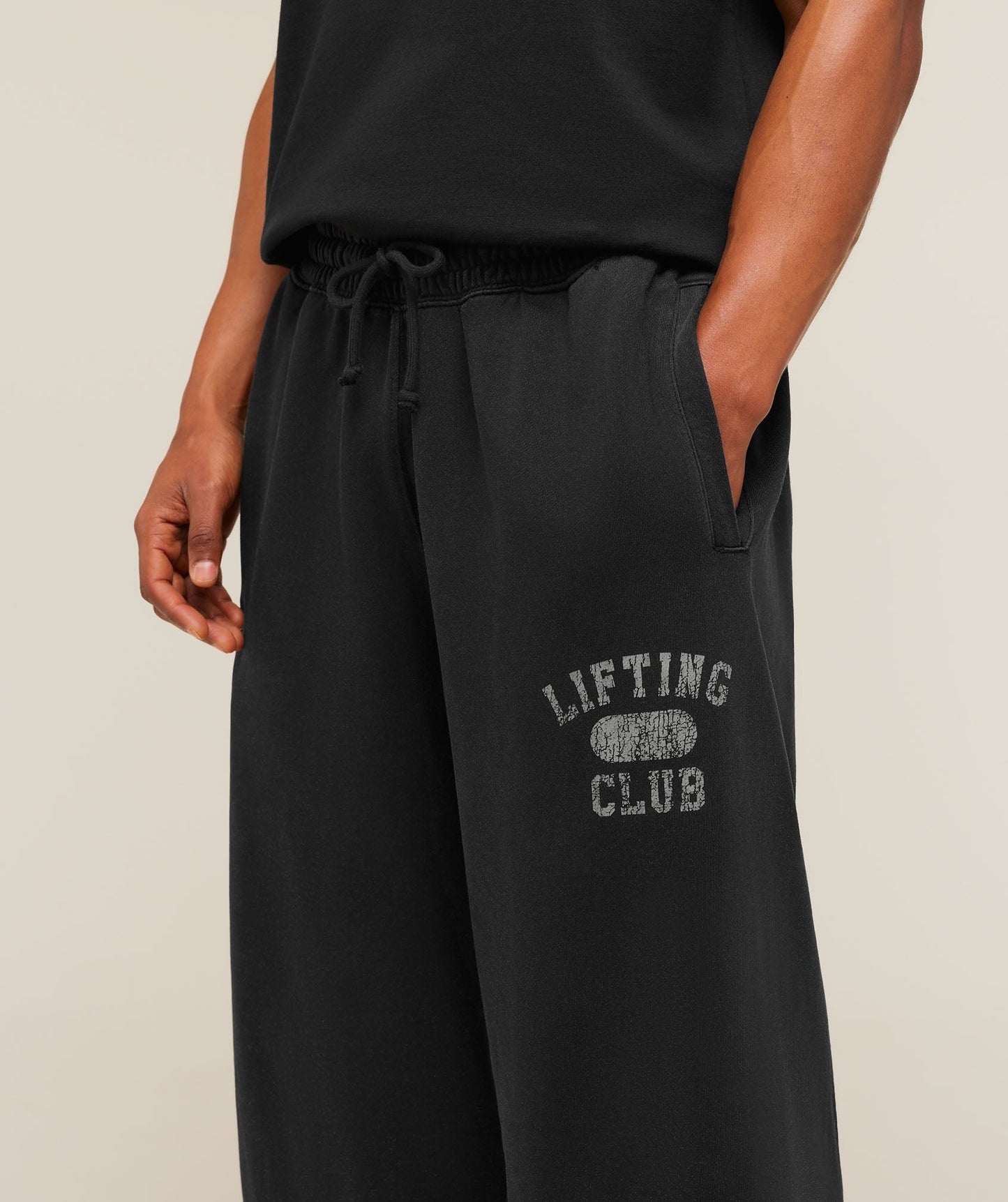 Gymshark Retro Collegiate Graphic Wide Leg Pants - Black