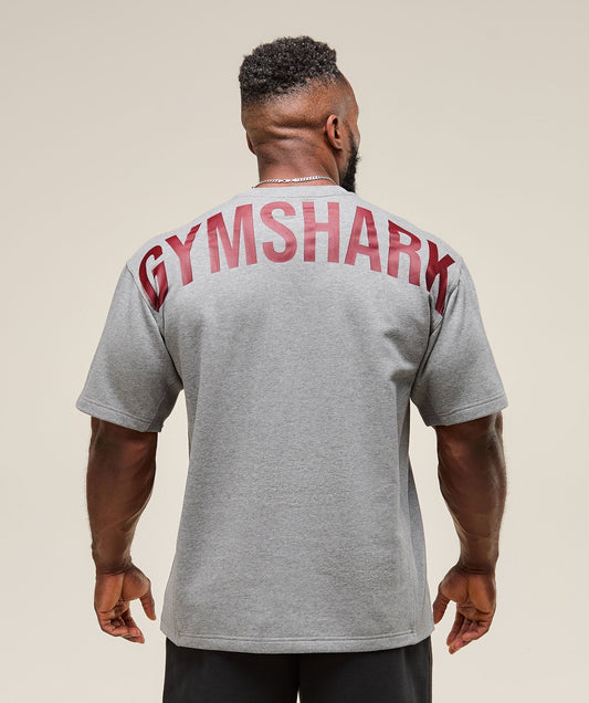 Gymshark Power Short Sleeve Crew - Charcoal Core Marl