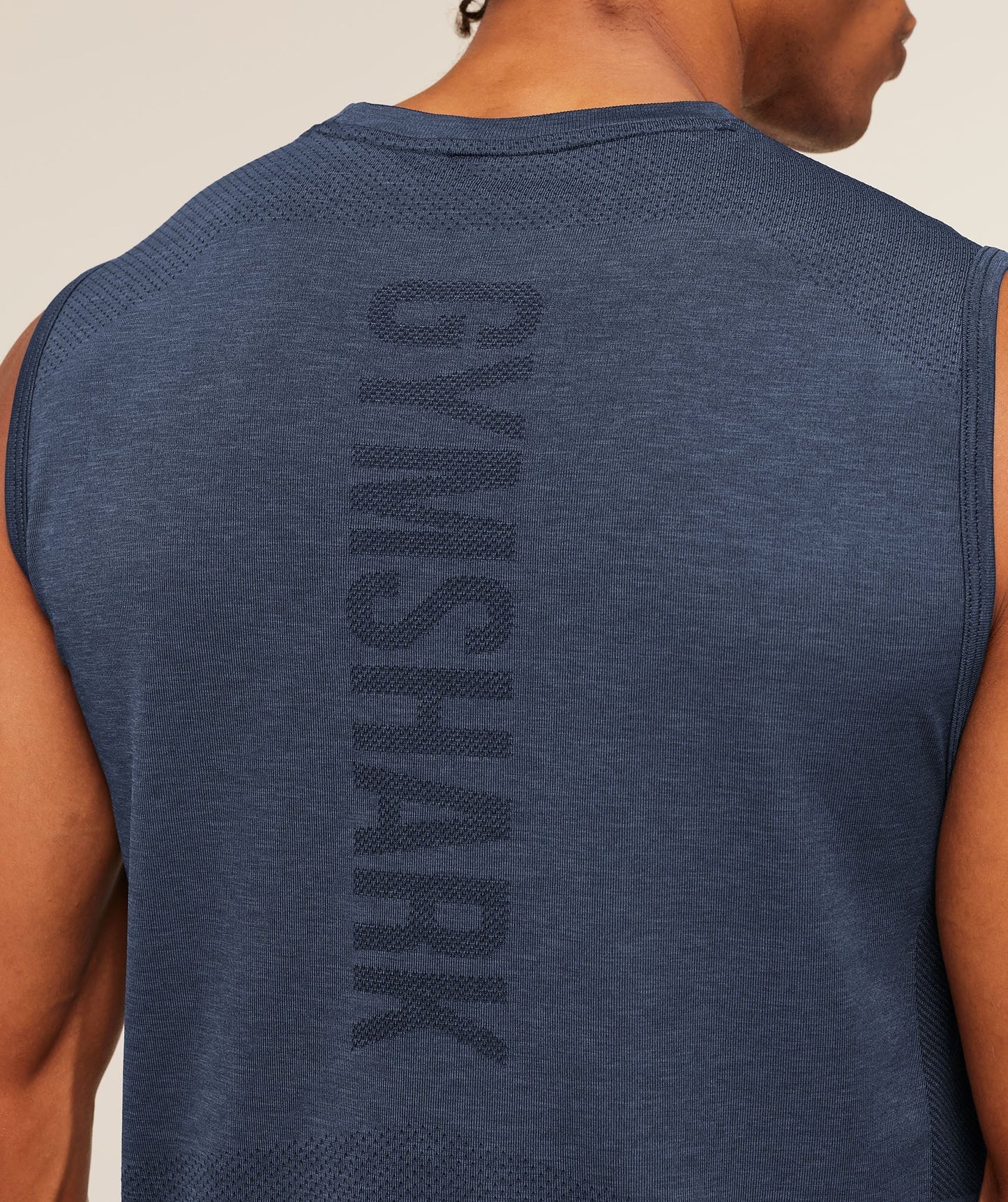 Gymshark Lightweight Seamless Tank - Heavy Blue/Marl