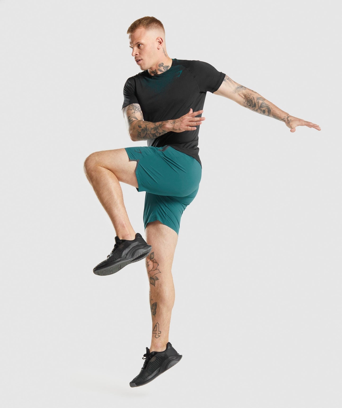 Gymshark Apex Contrast T-Shirt - Black/Teal
