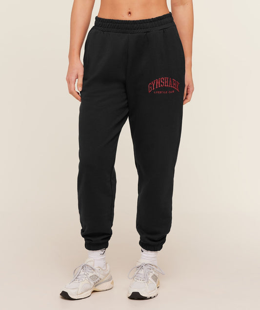 Gymshark Collegiate Graphic Joggers - Black