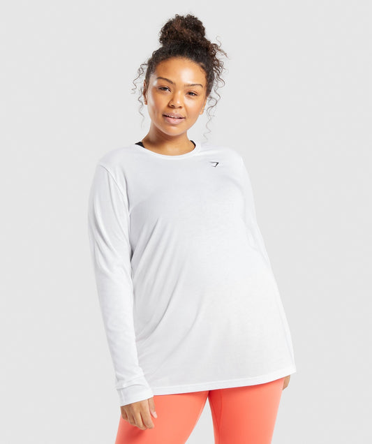 Gymshark Training Oversized Long Sleeve Top - White