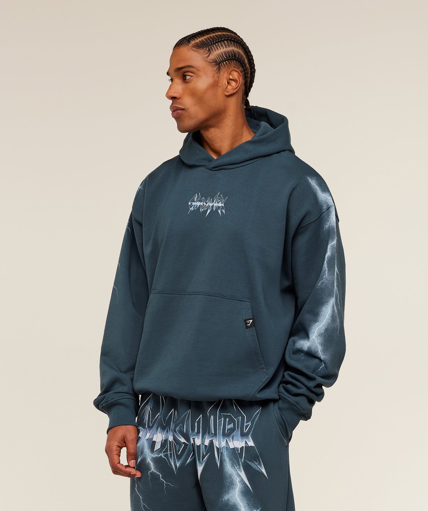 Gymshark Eagle Band Style Graphic Hoodie - GS Stealth Blue