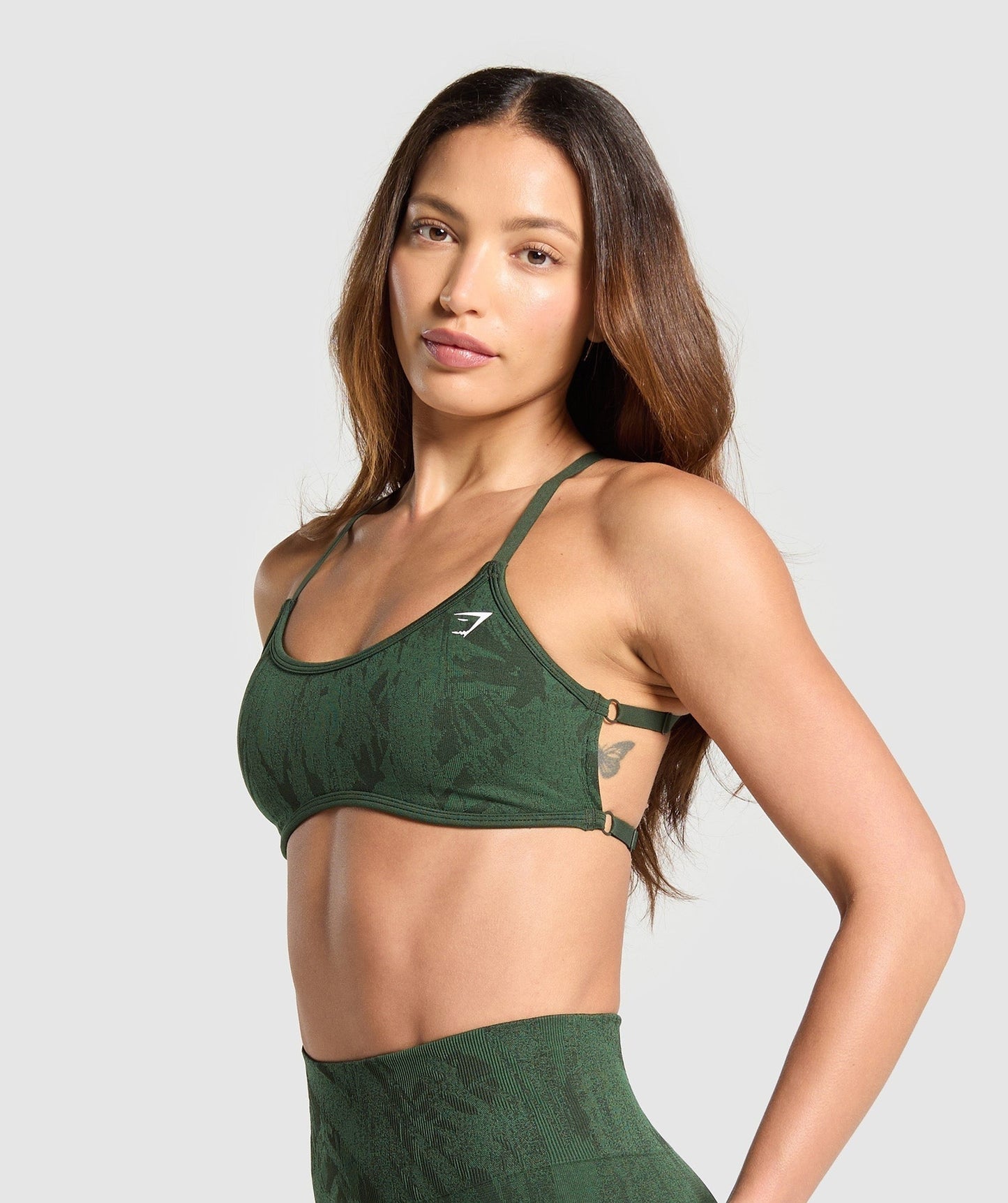 Gymshark Adapt Camo Cross Back Sports Bra - Trail Green/Classic Green