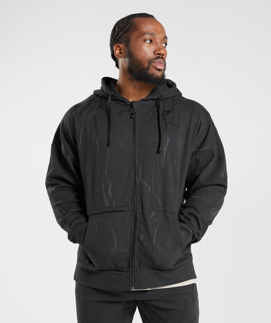 Gymshark Power Zip Hoodie - Black Print
