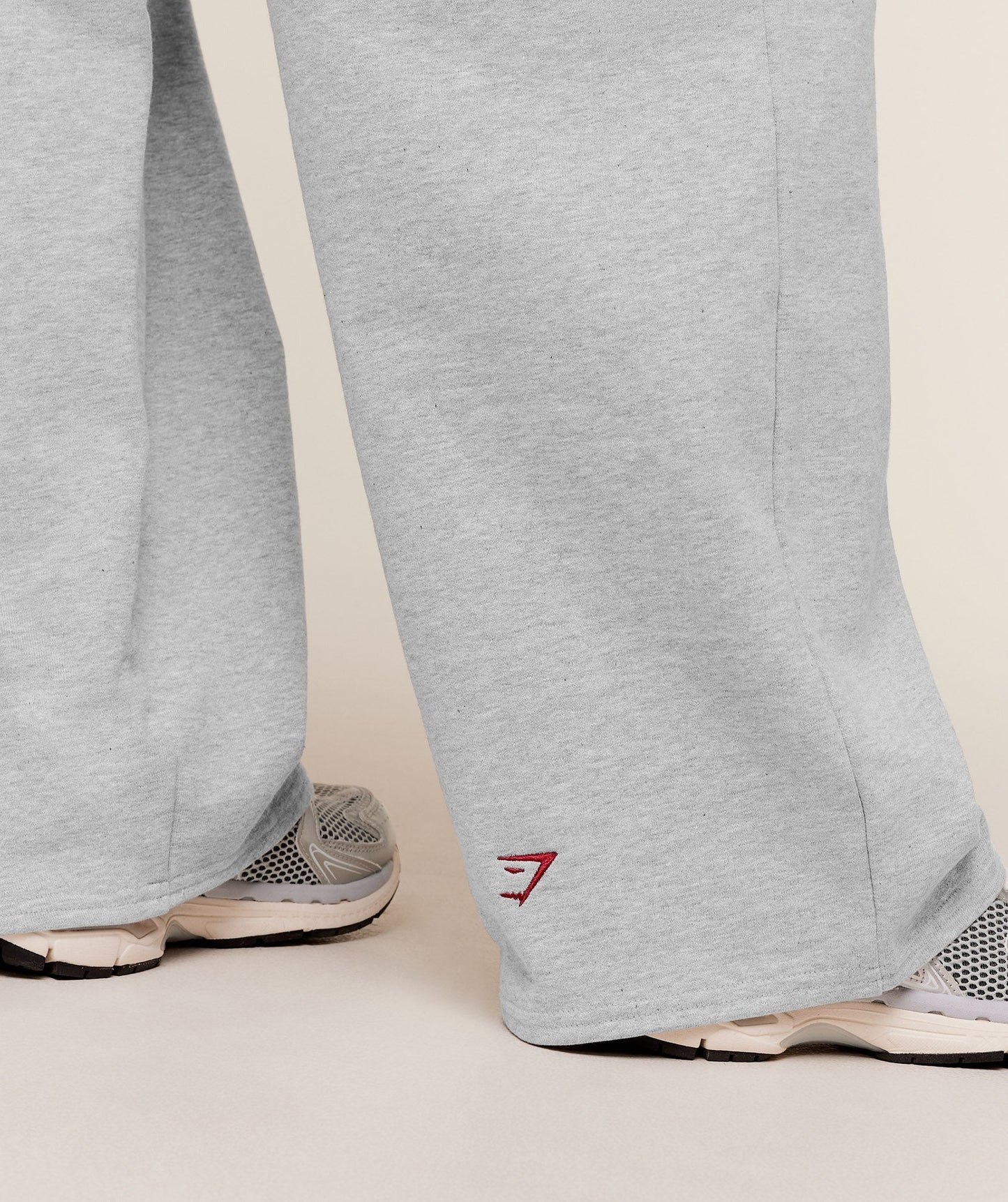 Gymshark Collegiate Graphic Straight Leg Joggers - Light Grey Core Marl