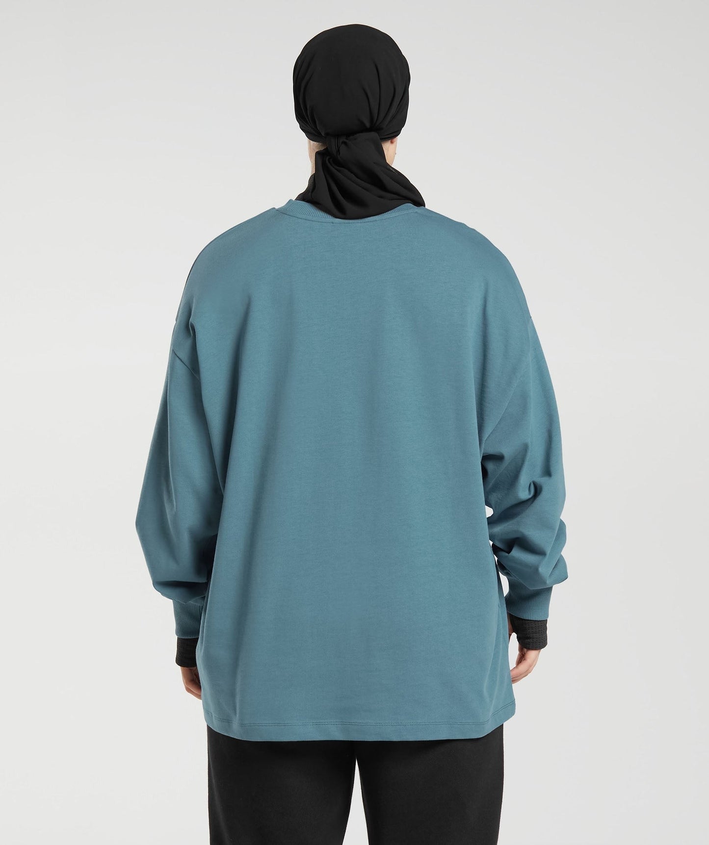 Gymshark GS X Leana Deeb Oversized Long Sleeve Top - Mood Blue