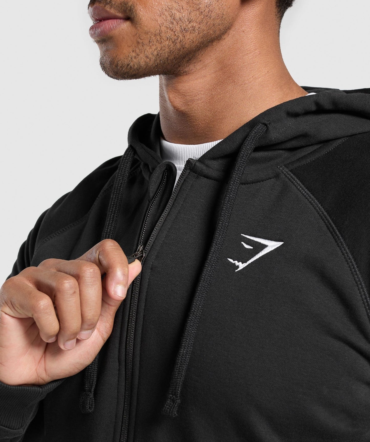 Gymshark Crest Zip Up Hoodie - Black