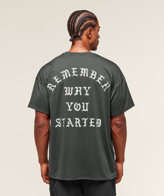 Gymshark Remember Why You Started T-Shirt - Asphalt Grey